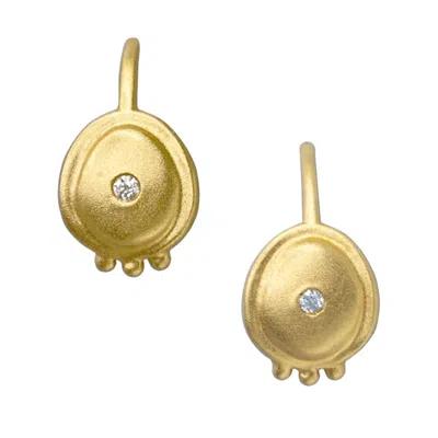 Bombyx House Women's Oro Gold Diamond Hook Earring