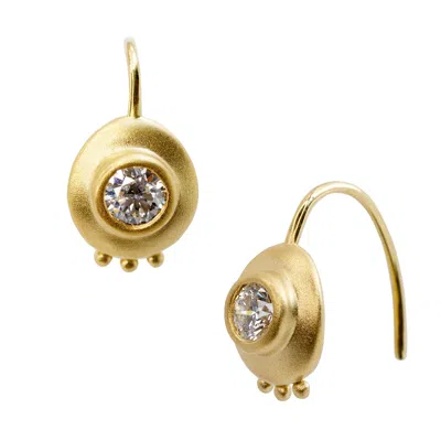 Bombyx House Women's Oro Gold Large Diamond Hook Earring