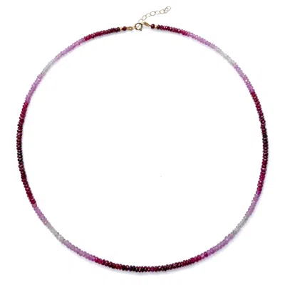 Bombyx House Women's Red Birthstone July Ruby Ombre Necklace Gold