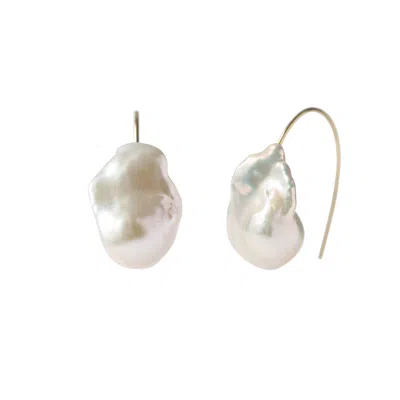 Bombyx House Women's White Baroque Pearl Hook Earrings