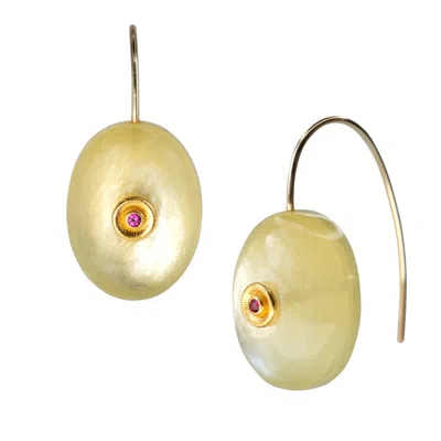 Bombyx House Women's Yellow Golden Lepidolite Mica & Tourmaline Drop Earrings In Gold