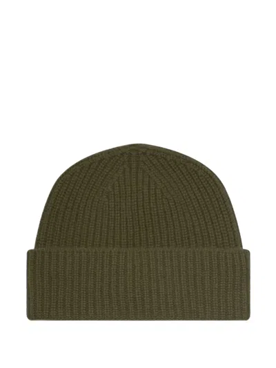 Bompard Axel Ribbed-knit Cashmere Beanie Hat In Green