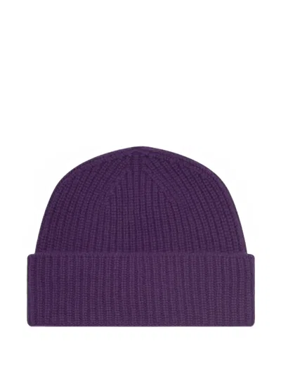 Bompard Axel Ribbed-knit Cashmere Beanie Hat In Purple