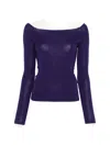 Bompard Bardot-neck T-shirt In Blue