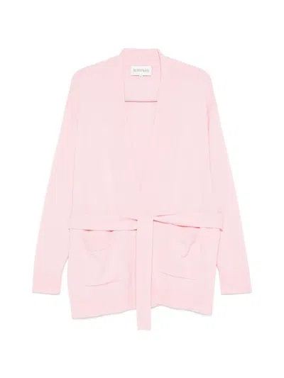 Bompard Belted Pocket Cardi-coat In Pink