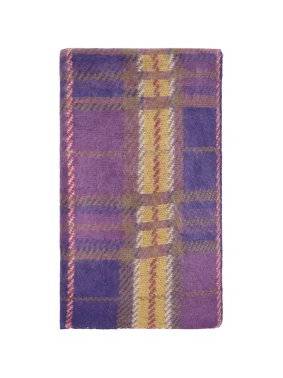 Bompard Brushed Tartan Cashmere Scarf In Multi