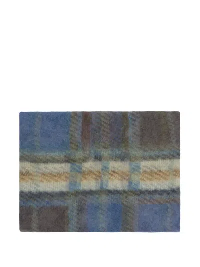 Bompard Brushed Tartan Snood In Blue