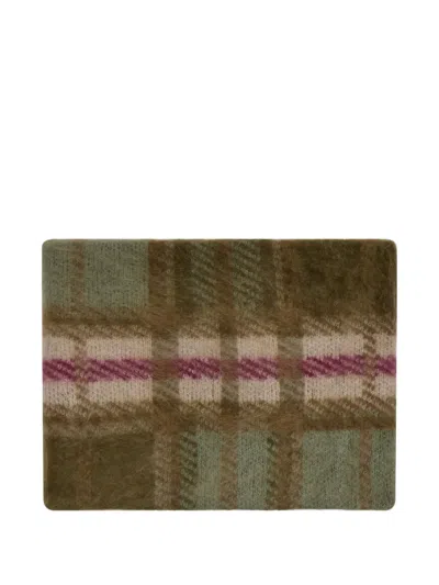 Bompard Brushed Tartan Snood In Green