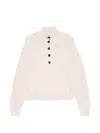 Bompard Buttoned High-neck Sweater In Neutral
