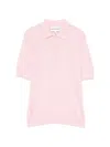 Bompard Buttoned Knitted Polo Top In Pink