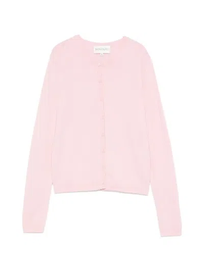 Bompard Buttoned Round-neck Cardigan In Pink