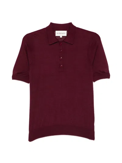Bompard Buttoned Short-sleeve Polo Shirt In Burgundy