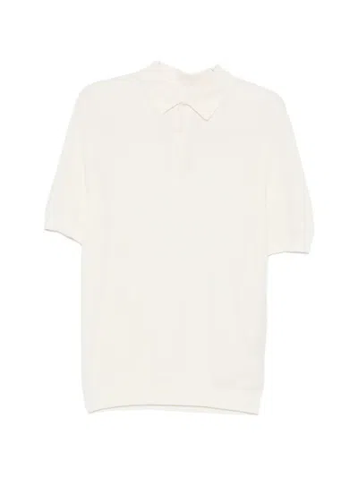 Bompard Buttoned Short-sleeve Polo Shirt In White