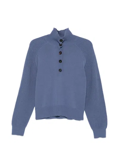 Bompard Buttoned Sweater In Blue