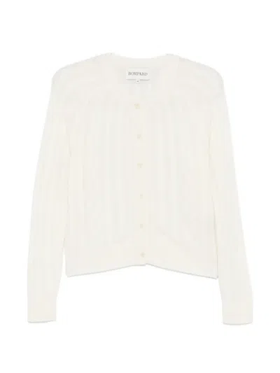 Bompard Cable-knit Button Cardigan In White