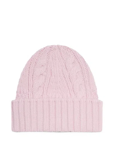 Bompard Cable-knit Beanie Hat In Pink