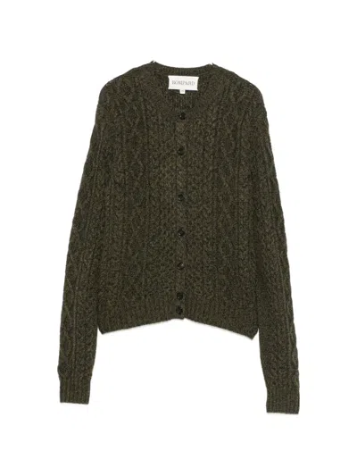 Bompard Cable-knit Cardigan In Green