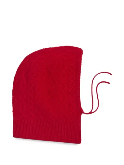 Bompard Cable-knit Cashmere Balaclava In Red