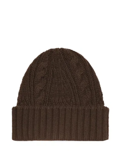 Bompard Cable-knit Cashmere Beanie Hat In Brown