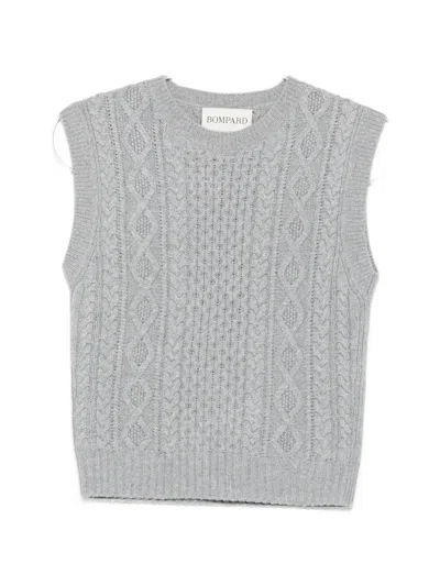 Bompard Cable-knit Vest In Gray