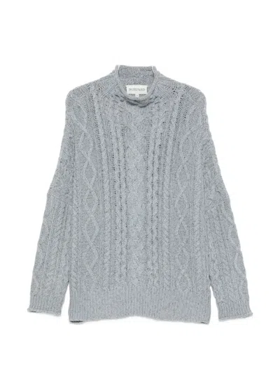 Bompard Cable-stitch High-neck Sweater In Gray