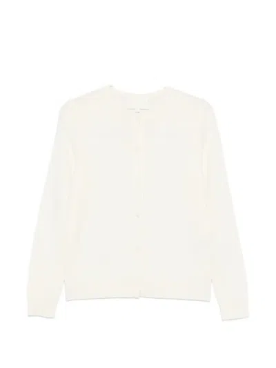 Bompard 캐시미어 크루 넥 가디건 In White