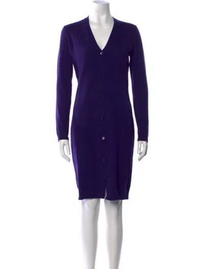 Pre-owned Bompard Cashmere Knee-length Dress In Purple