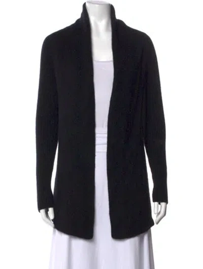 Pre-owned Bompard Cashmere Open Front Sweater In Black
