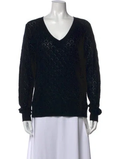Pre-owned Bompard Cashmere Patterned Sweater In Black