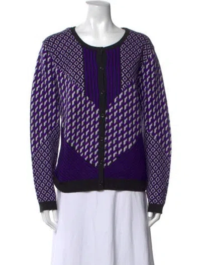 Pre-owned Bompard Cashmere Patterned Sweater In Purple