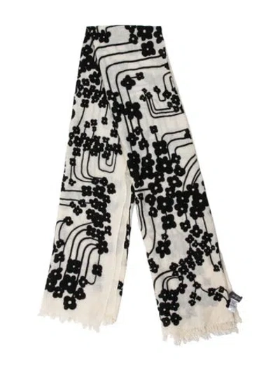 Pre-owned Bompard Cashmere Printed Scarf In Black