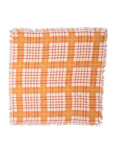 Pre-owned Bompard Cashmere Printed Scarf In Orange