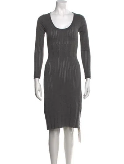 Pre-owned Bompard Cashmere Scoop Neck Sweater In Grey
