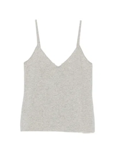 Bompard Cashmere Spaghetti-strap Top In Gray