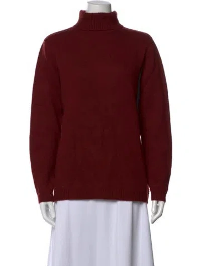 Pre-owned Bompard Cashmere Turtleneck Sweater In Red