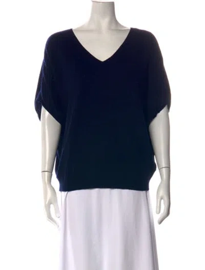 Pre-owned Bompard Cashmere V-neck Sweater In Blue