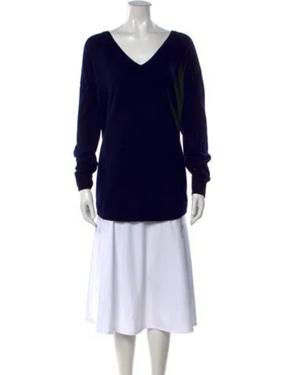 Pre-owned Bompard Cashmere V-neck Sweater In Blue