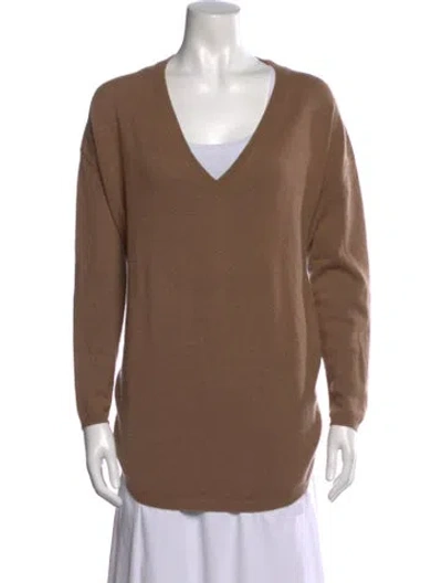 Pre-owned Bompard Cashmere V-neck Sweater In Brown