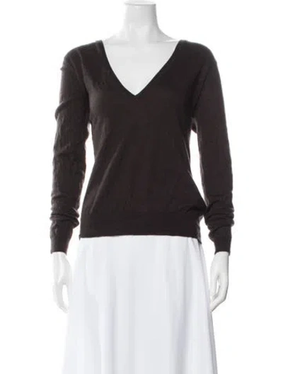 Pre-owned Bompard Cashmere V-neck Sweater In Brown
