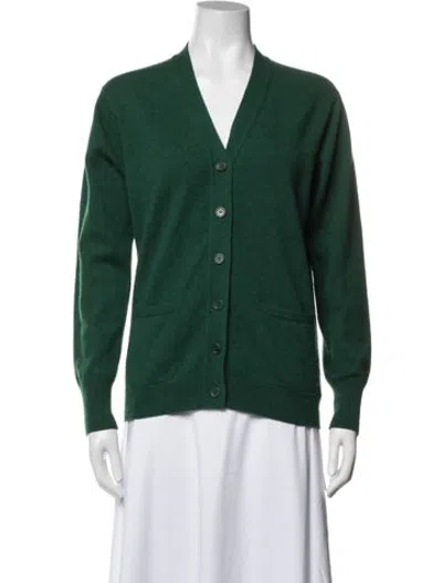 Pre-owned Bompard Cashmere V-neck Sweater In Green