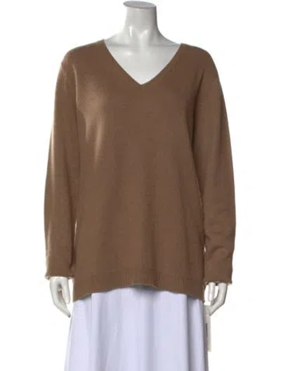 Pre-owned Bompard Cashmere V-neck Sweater In Neutrals