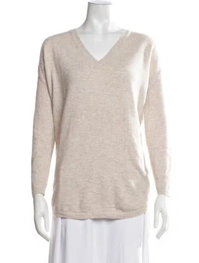 Pre-owned Bompard Cashmere V-neck Sweater In Neutrals