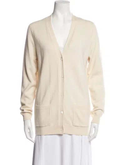 Pre-owned Bompard Cashmere V-neck Sweater In Neutrals