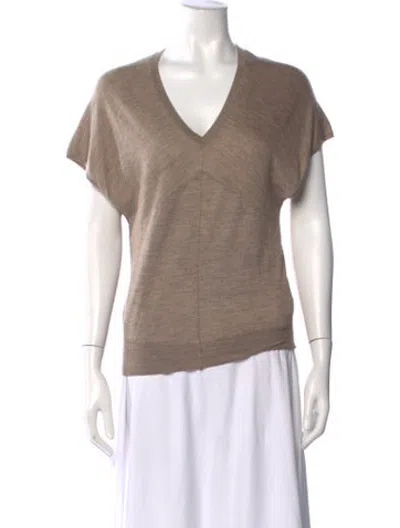 Pre-owned Bompard Cashmere V-neck Sweater In Neutrals