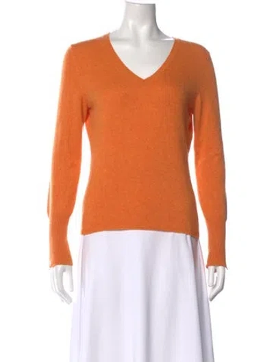 Pre-owned Bompard Cashmere V-neck Sweater In Orange