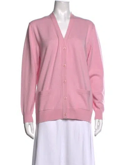Pre-owned Bompard Cashmere V-neck Sweater In Pink