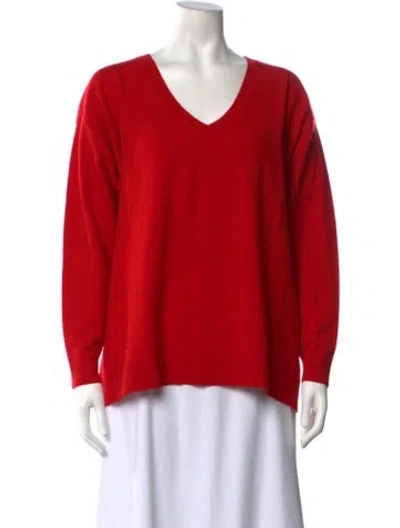 Pre-owned Bompard Cashmere V-neck Sweater In Red