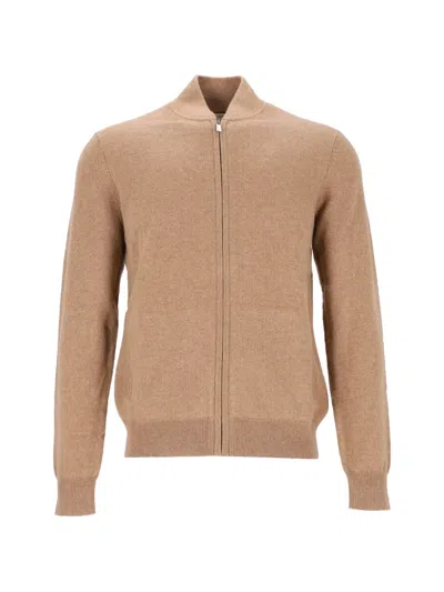 Bompard Cashmere Zip-up Cardigan In Pink