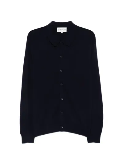 Bompard César Shirt-collar Cardigan In Blue