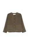 COLLARLESS BUTTON-FRONT JACKET